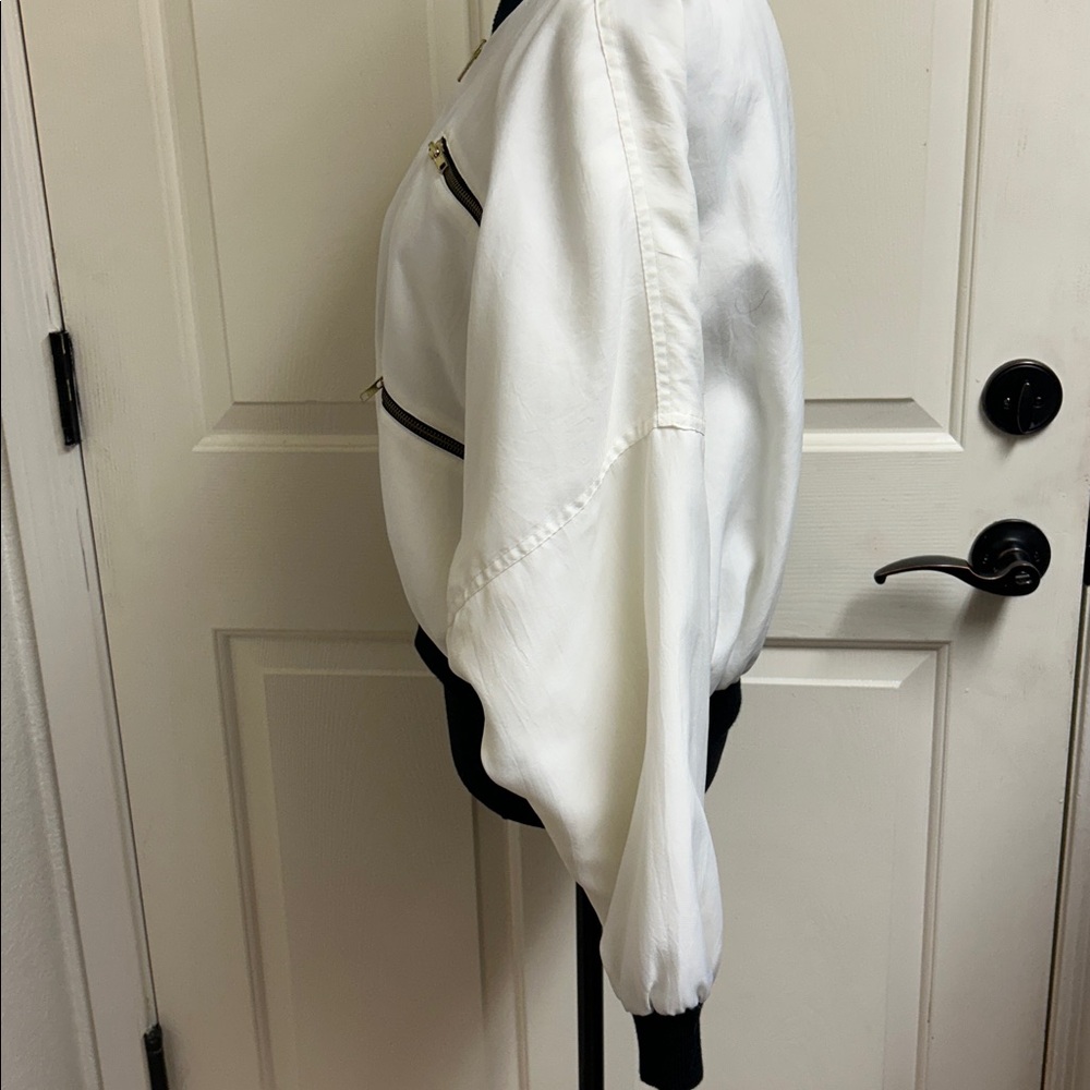 Giacca by J Gallery Vintage Black and white cropped zip up jacket, Size Medium - Picture 9 of 10